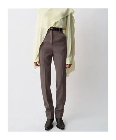 Calvin Klein Straight Leg Trousers With Belt Loops And Pockets In Gray