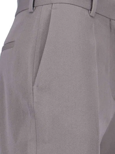 Calvin Klein Straight Leg Trousers With Belt Loops And Pockets In Gray