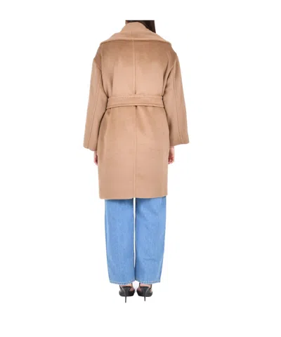 Max Mara Tie-waist Camel Coat In Brown