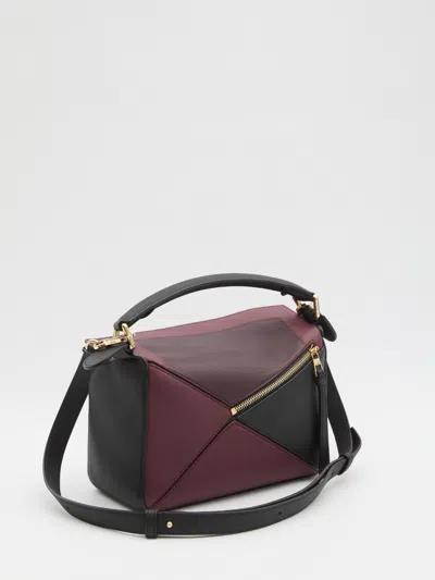 Loewe X Albers Puzzle Square Shoulder Bag In Leather In Black