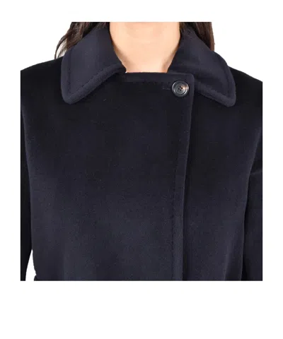 Max Mara Studio Tenzone Tied-waist Long-sleeved Coat In Black
