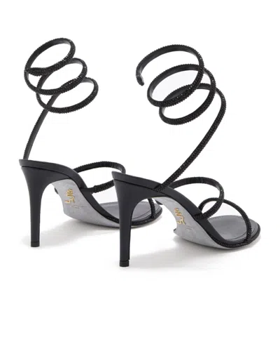 René Caovilla 80mm Cleo Strass-spiral Heeled Sandals In Black