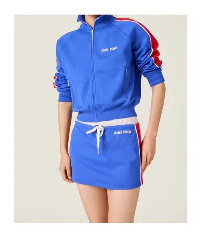 Miu Miu Technical Yarn Miniskirt In Multi