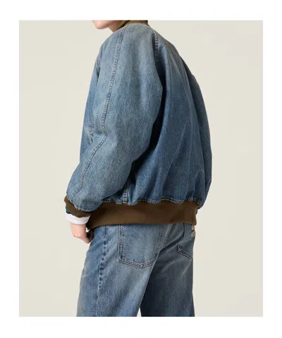 Miu Miu Denim Blouson Jacket In Blue