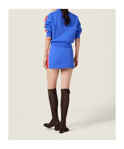 Miu Miu Technical Yarn Miniskirt In Multi