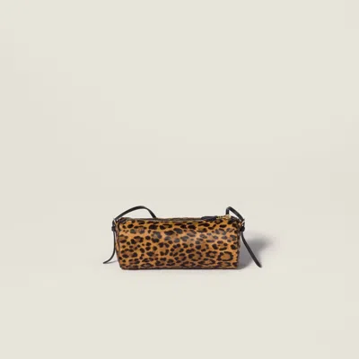 Miu Miu Calf Hair Pouch In Animal Print