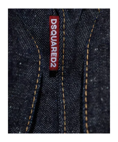 Dsquared2 X Magliano Belted Cropped Jeans In Blue