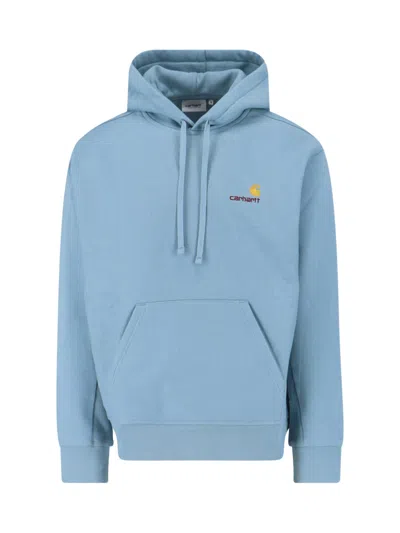 Carhartt American Script Embroidered Hoodie In Blue