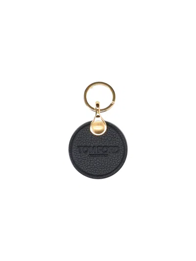 Tom Ford Keyring Accessory Featuring Gold-tone Hardware Design In Black