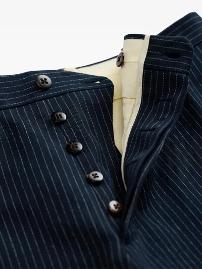 Rrl Pinstriped Tailored Trousers In Blue
