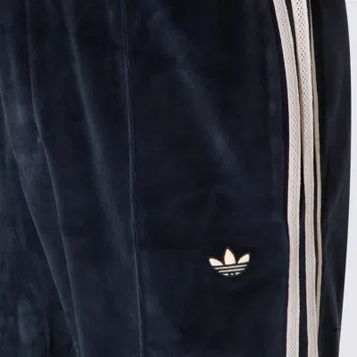 Adidas Originals By Wales Bonner Navy Cotton Wb Velour Tp Pants In Blue