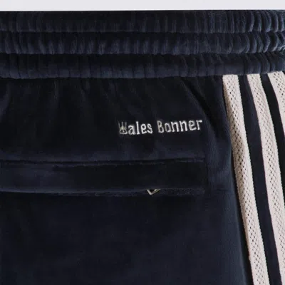 Adidas Originals By Wales Bonner Navy Cotton Wb Velour Tp Pants In Blue