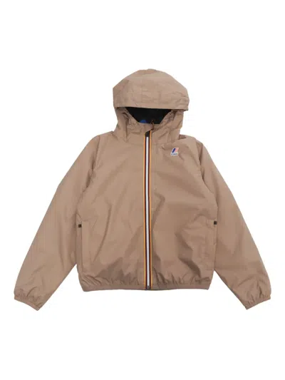 K-way Le Vrai Hooded Jacket In Brown