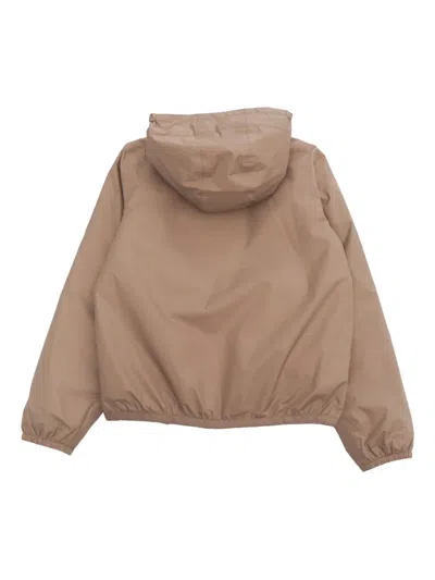 K-way Le Vrai Hooded Jacket In Brown