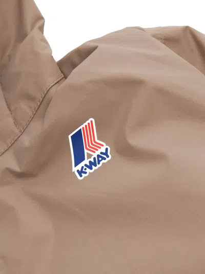 K-way Le Vrai Hooded Jacket In Brown
