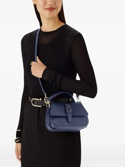 Furla Leather Tote Bag In Blue