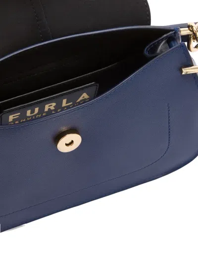 Furla Leather Tote Bag In Blue