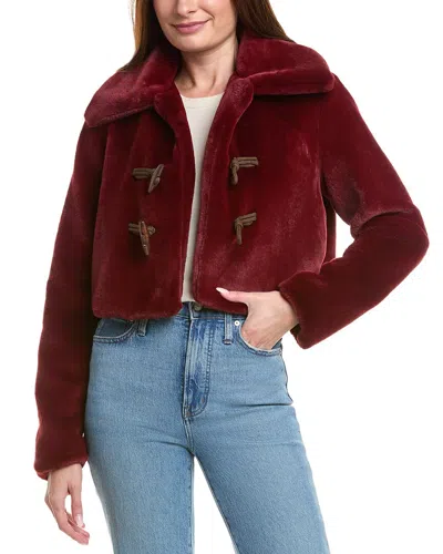 Area Stars Abi Faux Fur Jacket In Red
