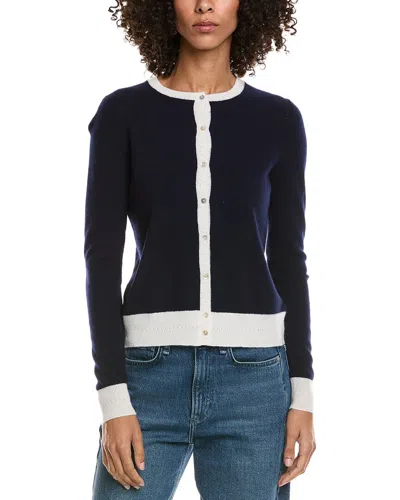 Incashmere Button Front Cashmere Cardigan In Blue