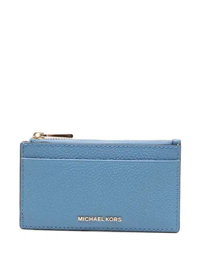 Michael Kors Zip Card Wallet In Blue