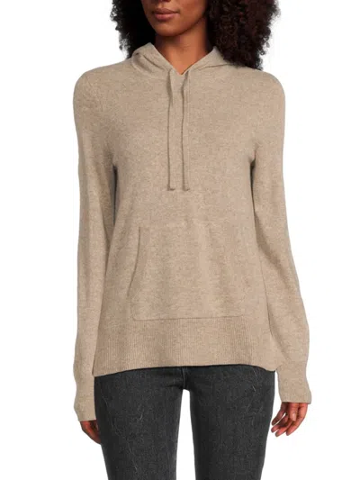 Saks Fifth Avenue Women's Solid 100% Cashmere Hoodie In Brown