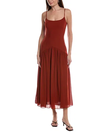 Reveriee Midi Dress In Red