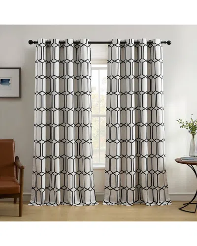 Elrene Kaiden Geometric Room Darkening Window Curtain In Black