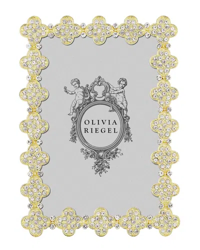 Olivia Riegel Pave Clover 4x6 Photo Frame In Gold
