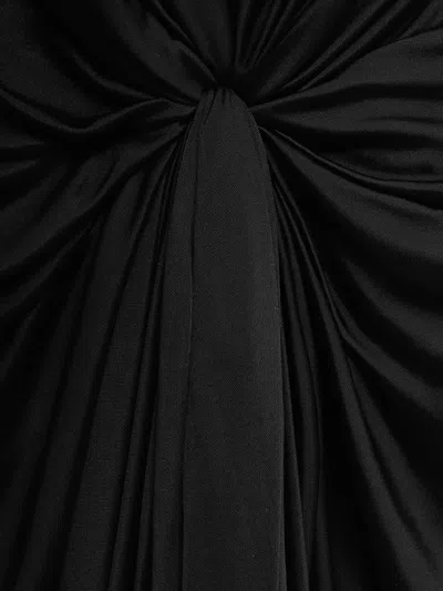 Loewe Knotted-detail Draped-design Dress In Black