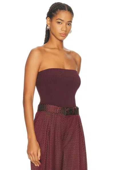 Dries Van Noten Tirana Belt Top In Burgundy