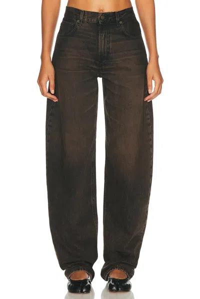Haikure 'korea' Grey Jeans With Faded Effect And Logo Patch On The Back In Cotton Woman In Black
