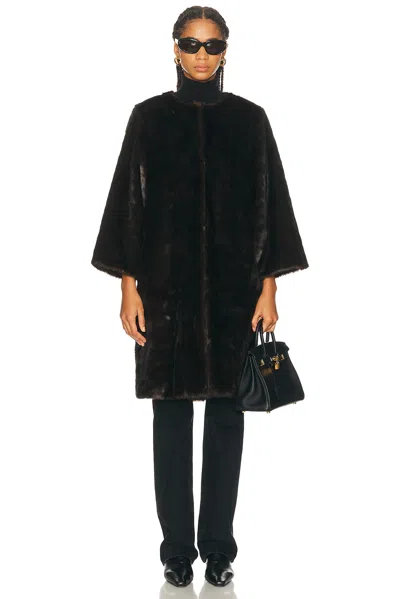 Loulou De Saison Faux Moore Coat In Brown