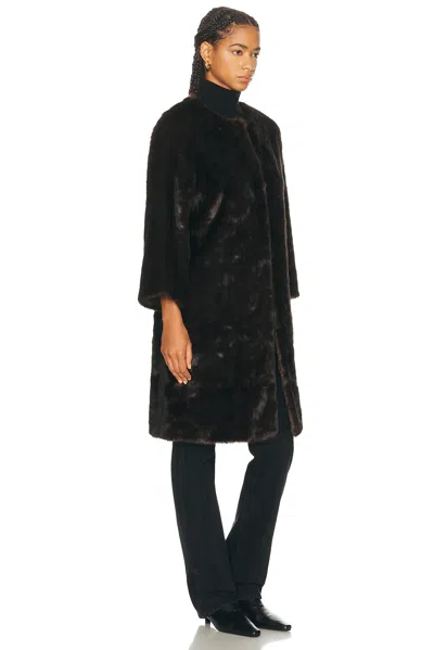 Loulou De Saison Faux Moore Coat In Brown