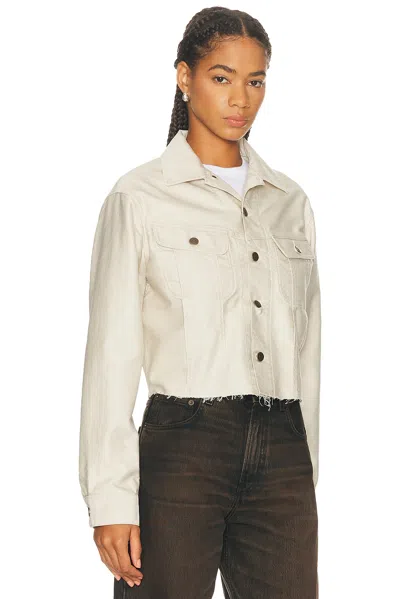 Maison Margiela Cropped Denim Jacket In Neutral