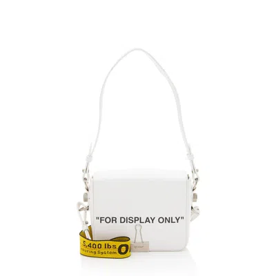 Off-white Leather Binder Clip Shoulder Bag In White