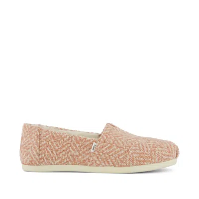 Toms Women's Womens Alpargata Classic Pale Rose Herringbone Faux Fur In Pink
