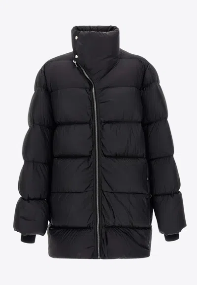 Rick Owens Black Turtle Coat Down Jacket In Black