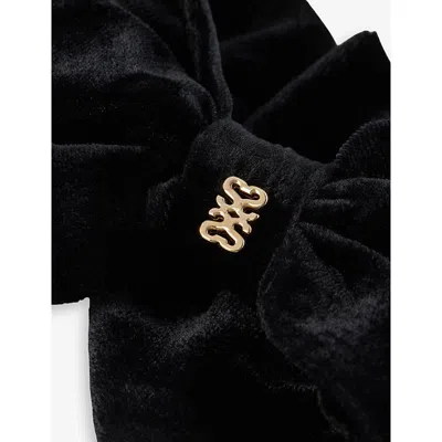 Sandro Womens Black Bow Velvet Barrette In Black