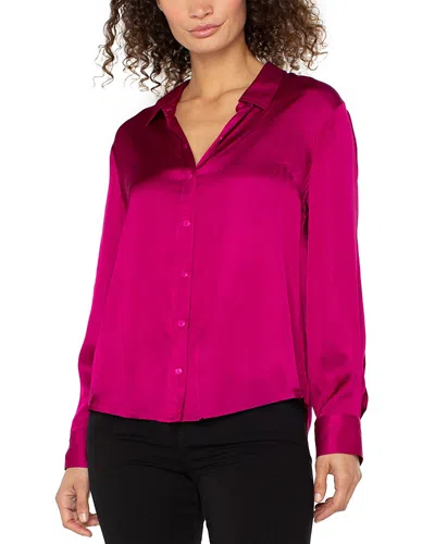 Liverpool Los Angeles Satin Blouse In Pink