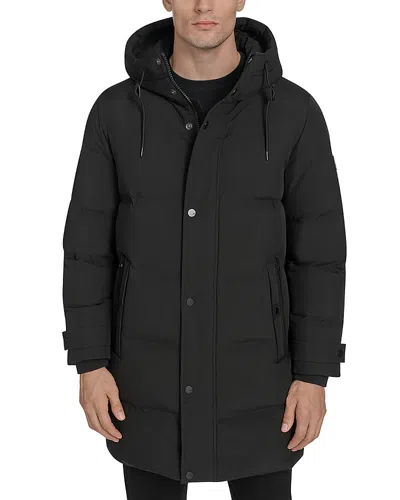 Andrew Marc Rummel Hooded Stadium Coat In Black