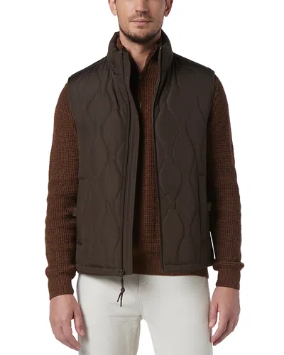 Andrew Marc Hampden Quilted Vest In Brown