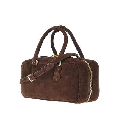 Miu Miu Suede Leather Large 'arcadie' Bag In Brown