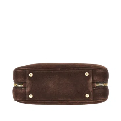 Miu Miu Suede Leather Large 'arcadie' Bag In Brown