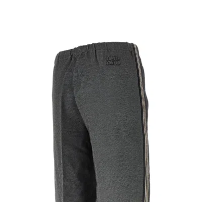 Miu Miu Fabric Stitch Jersey Pants In Gray
