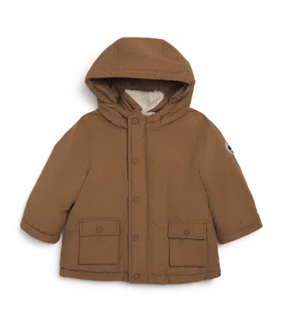 Tartine Et Chocolat Water-repellent Hooded Parka In Brown