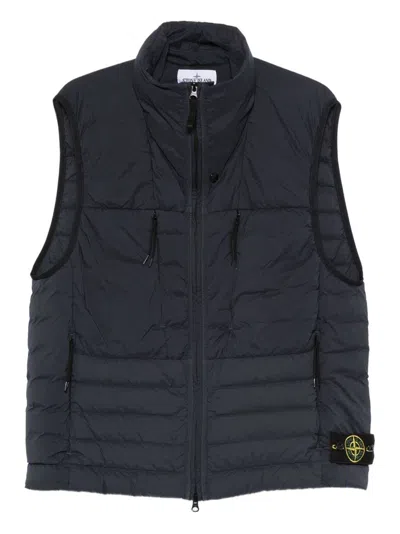 Stone Island Lightweight Sleeveless Padded Vest Pockets In Black