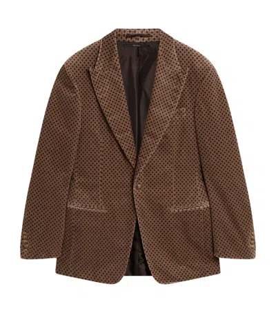 Dunhill Cotton Print Bourdon Evening Suit Jacket In Nude