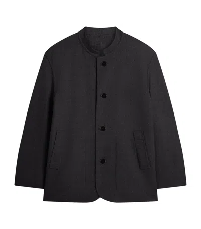 Dunhill Wool Reversible Double-faced Driving Jacket In Black