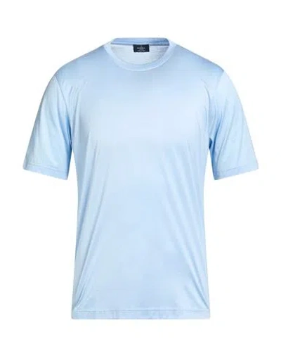 Barba Napoli Man T-shirt Sky Blue Size 38 Cotton In Blue
