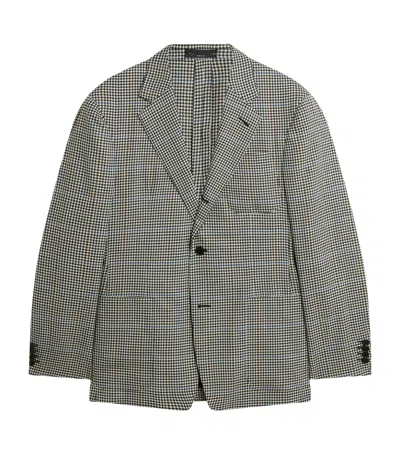 Dunhill Merino Wool Gingham Cavendish Jacket In Gray
